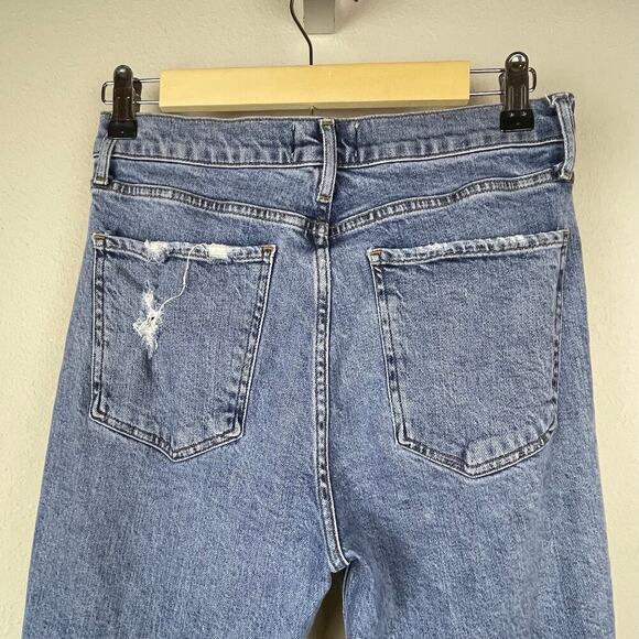 AGOLDE Nico High Rise Skinny Jeans 27” Waist Cropped Raw Hem Stretch Button Fly - Picture 4 of 9